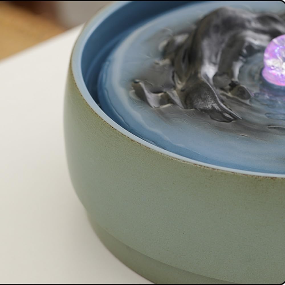 GRFIT Indoor Fountain Tabletop Relaxation Fountain with Running Water Decoration Table Fountain