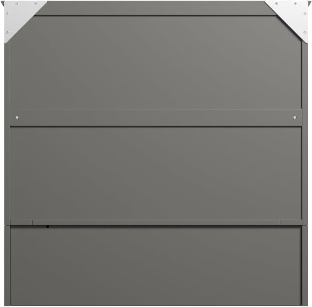 AFI, Hamilton Twin XL Murphy Bed Chest with 6' Mattress, Storage Drawer, and Built-in USB Charger, Grey