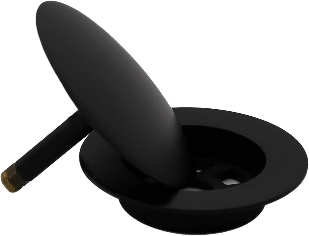 Westbrass D50P35SRE-62 35' Cable Drive Bathtub Drain Trim with Rotary Overflow Cover Knob, Pop-Up Stopper Sch. 40 PVC Fittings, Matte Black