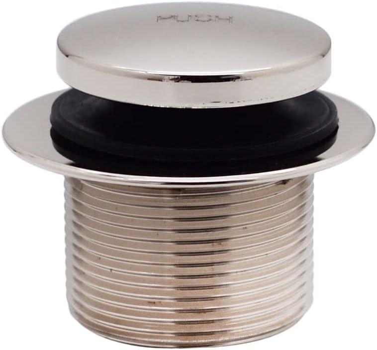 Westbrass 593144-4-05 14' Black Poly Tubular Bathtub Waste & Overflow Assembly with Tip-Toe Drain Plug and 2-Hole Faceplate, Polished Nickel (4-Pack)