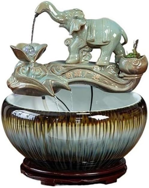 Tabletop Ceramic Fish Tank Tabletop Fountain for Indoor and Home Decoration Table Desk Office Patio Decor