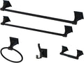 Kingston Brass BAHK61212478K Monarch 5-Piece 18-Inch and 24-Inch Towel Bars Bathroom Accessory Set in Matte Black