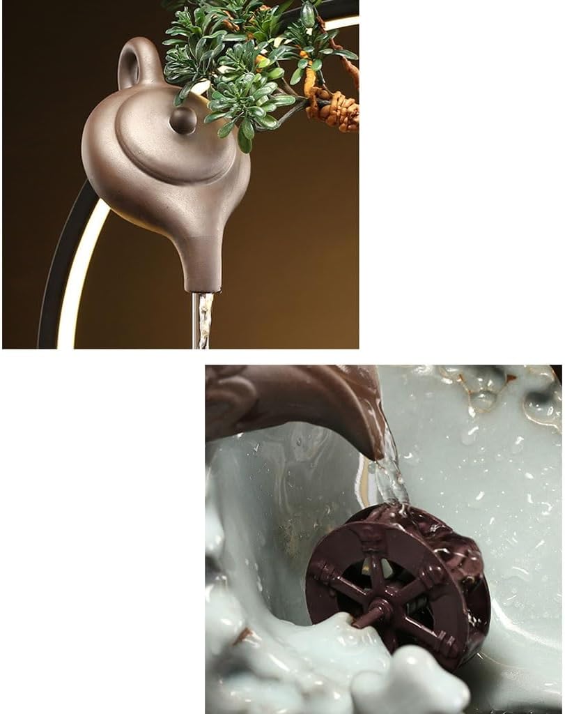 GUERNSEY Tabletop Fountain Creative Chinese Style Circulating Water Desktop Fountain Indoor Water Flow Device Living Room Desktop Fountain Indoor Waterfall Feature Indoor Fountain