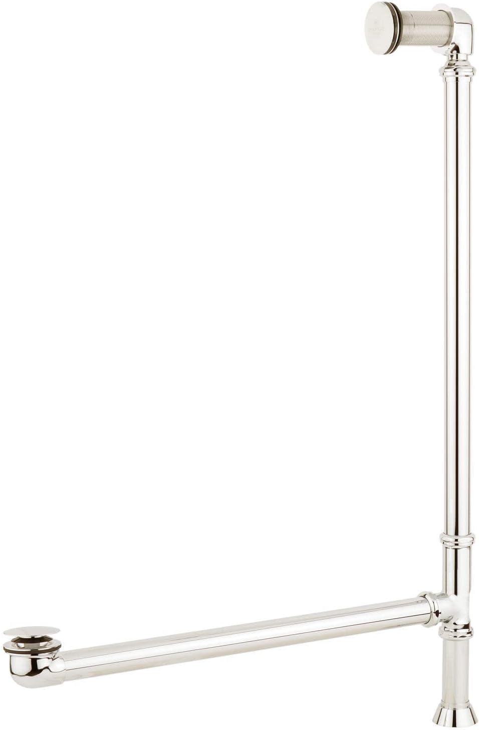 Signature Hardware 946214 Frayser 71' Cast Iron Soaking Double Slipper Pedestal Freestanding Tub with Rolled Rim and Drain Kit - White/Black Drain