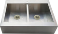Kingston Brass Edinburg KGKTDF3624918 36' Stainless Steel Double Bowl Drop-In Kitchen Sink with 1-Hole Drain and Strainer, Stainless Steel/Brushed Nickel