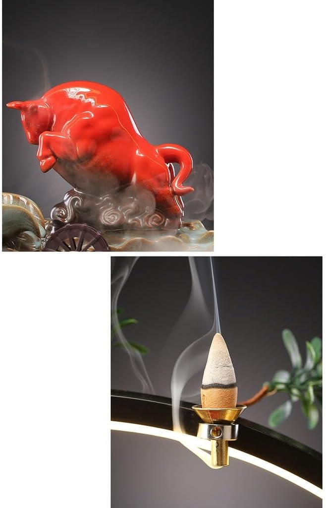 GUERNSEY Tabletop Fountain Chinese-Style Office Desktop Circulating Water Fountain Ornaments Home Living Room TV Cabinet Desktop Decorations Indoor Fountain