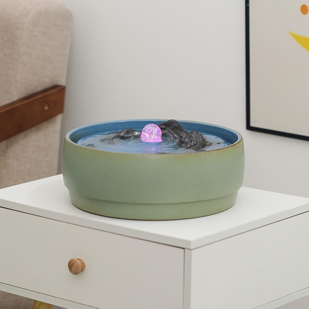 GRFIT Indoor Fountain Tabletop Relaxation Fountain with Running Water Decoration Table Fountain