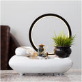HIHELO Tabletop Fountain Tabletop Fountain Creative Living Room Ceramic Flowing Water Ornament Office Desktop Circulating Water Fountain Waterscape Indoor Fountain (Color : B)