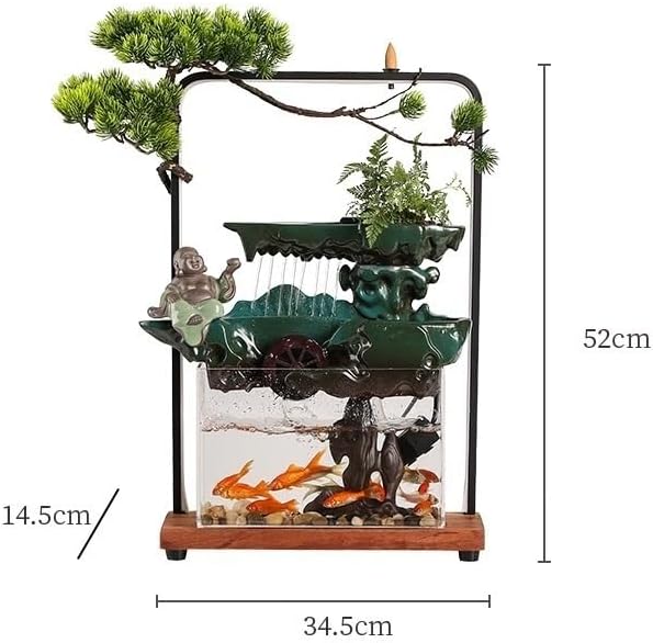 GUERNSEY Tabletop Fountain Tabletop Fountain Rockery Fountain Indoor Bonsai Crafts Small Fish Tank Living Room Flowing Water Wealth Ornaments Indoor Fountain