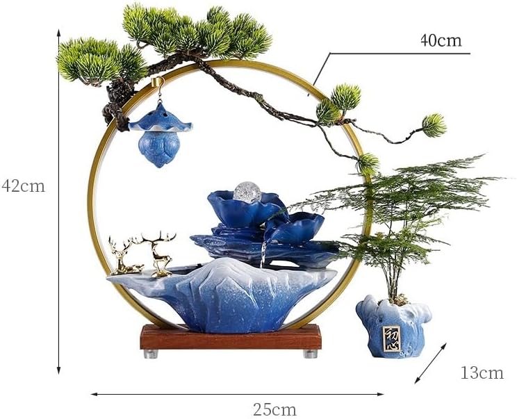 GUERNSEY Tabletop Fountain Tabletop Fountain Creative Flowing Water Fountain Feng Shui Wheel Ornaments Circulating Water Ball Small Office Decoration Indoor Fountain