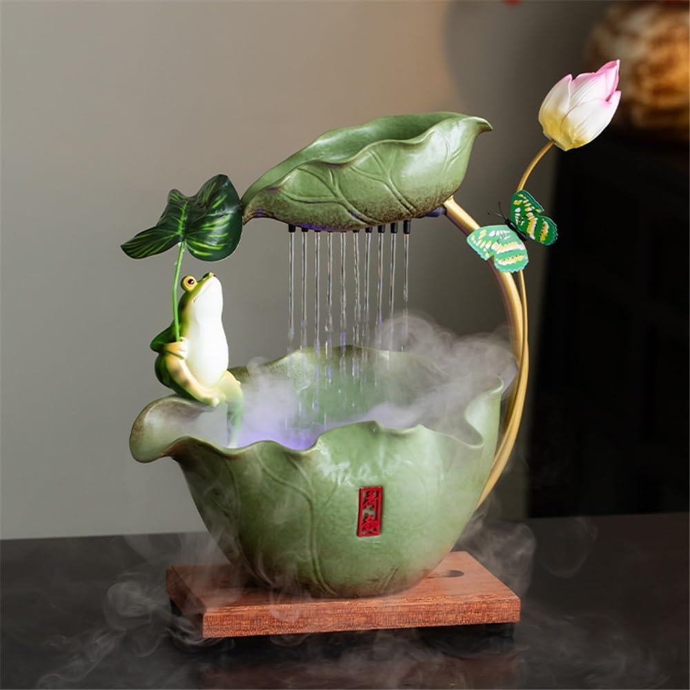 GRFIT Indoor Fountain Tabletop Relaxation Fountain with Decorative Running Water for Living Room and Office Desk. Table Fountain