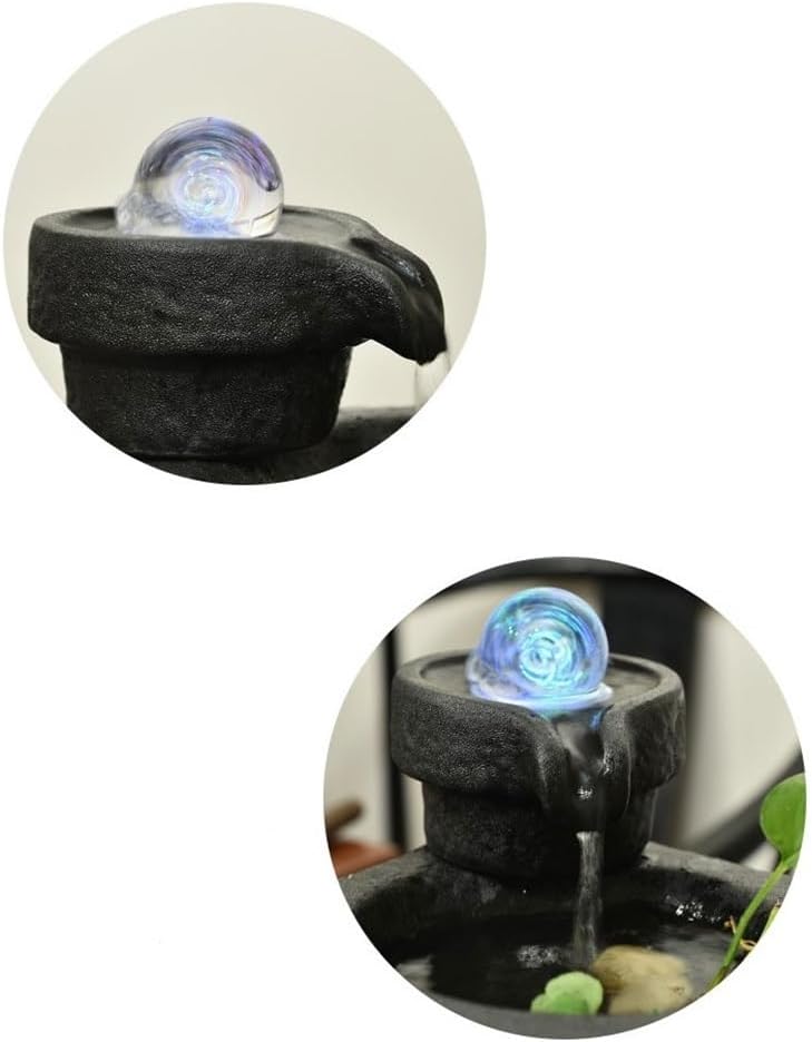 GLigeT Tabletop Fountain Creative Water Fountain Home Living Room Fortune Indoor Office Desk Water Decorations Feng Shui Ornaments Water Fountain Decor