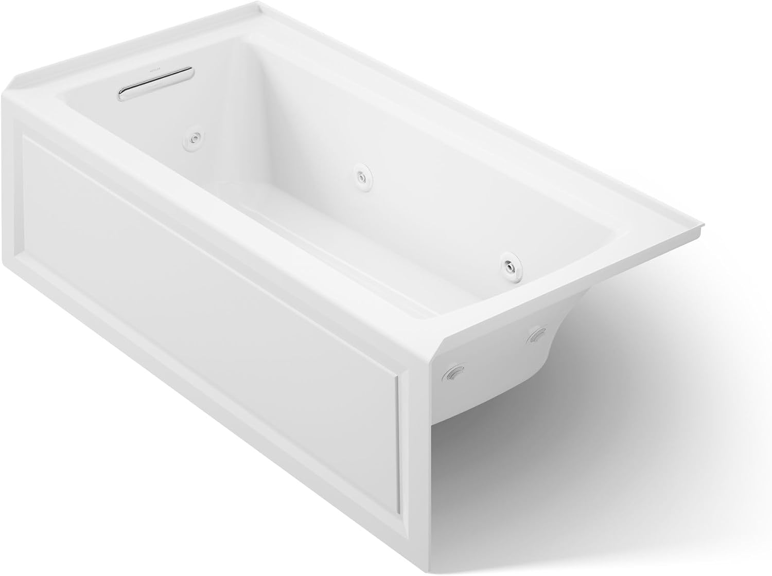Kohler K-1947-LA-0 Archer 60' x 30' Alcove Whirlpool with Integral Apron, Tile Flange and Left-Hand Drain, White