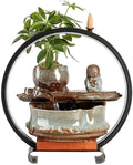 GUERNSEY Tabletop Fountain Chinese Style Desktop Fish Tank Ornaments Creative Water Ornaments Hotel Opening Decoration Ornaments Indoor Waterfall Feature Indoor Fountain