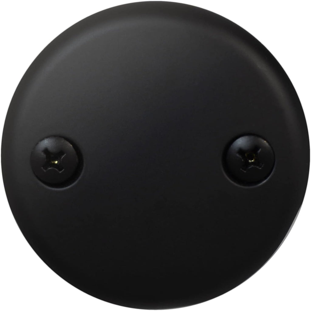 Westbrass D94-2-50-62 1-1/2' Coarse Thread Twist & Close Bathtub Drain Trim with Two-Hole Overflow Faceplate, Matte Black (50-Pack)