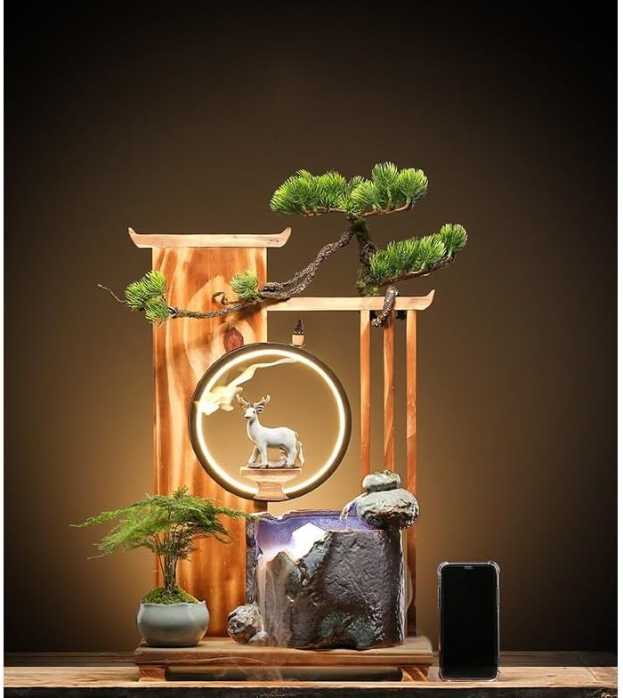 GUERNSEY Tabletop Fountain Tabletop Fountain Creative Water Fountain Home Interior Porch Small Ornaments Office Desk Fountain Indoor Fountain