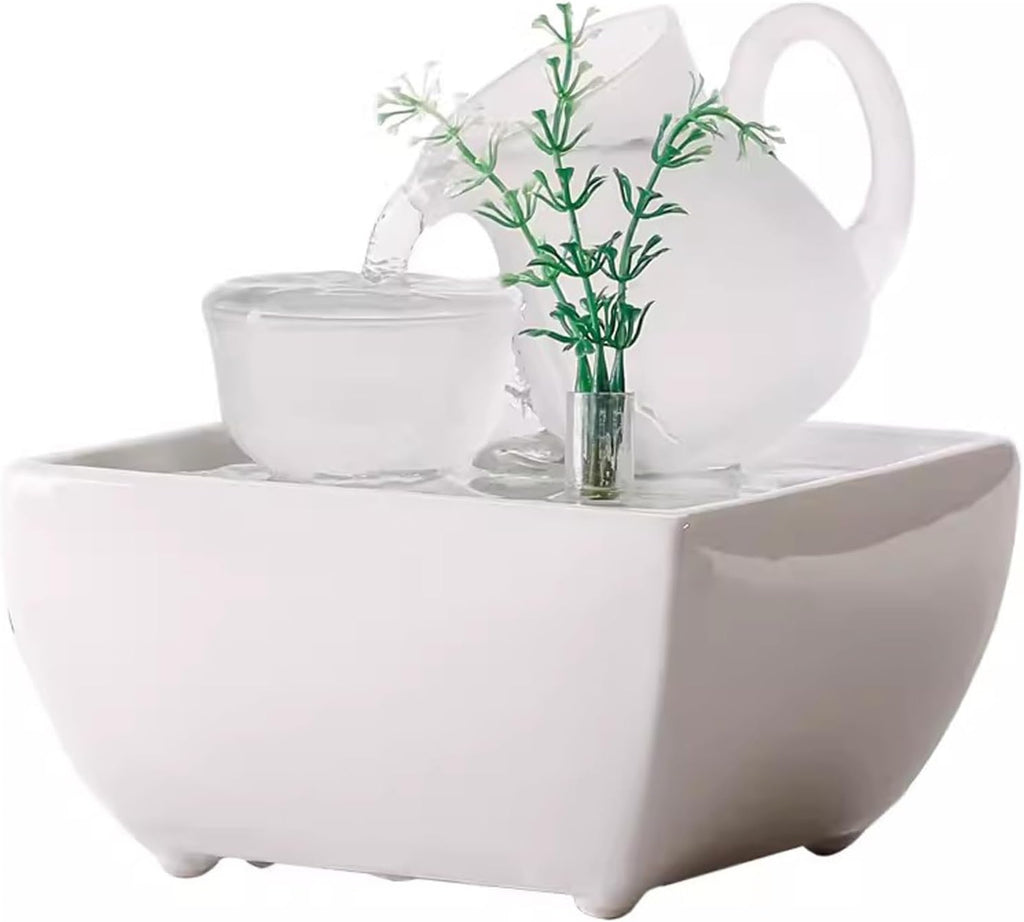 GLigeT Tabletop Fountain Small Flowing Water Fountain Home Finance Decoration Recycling Water Simple Relocation Desktop Fountain Water Fountain Decor