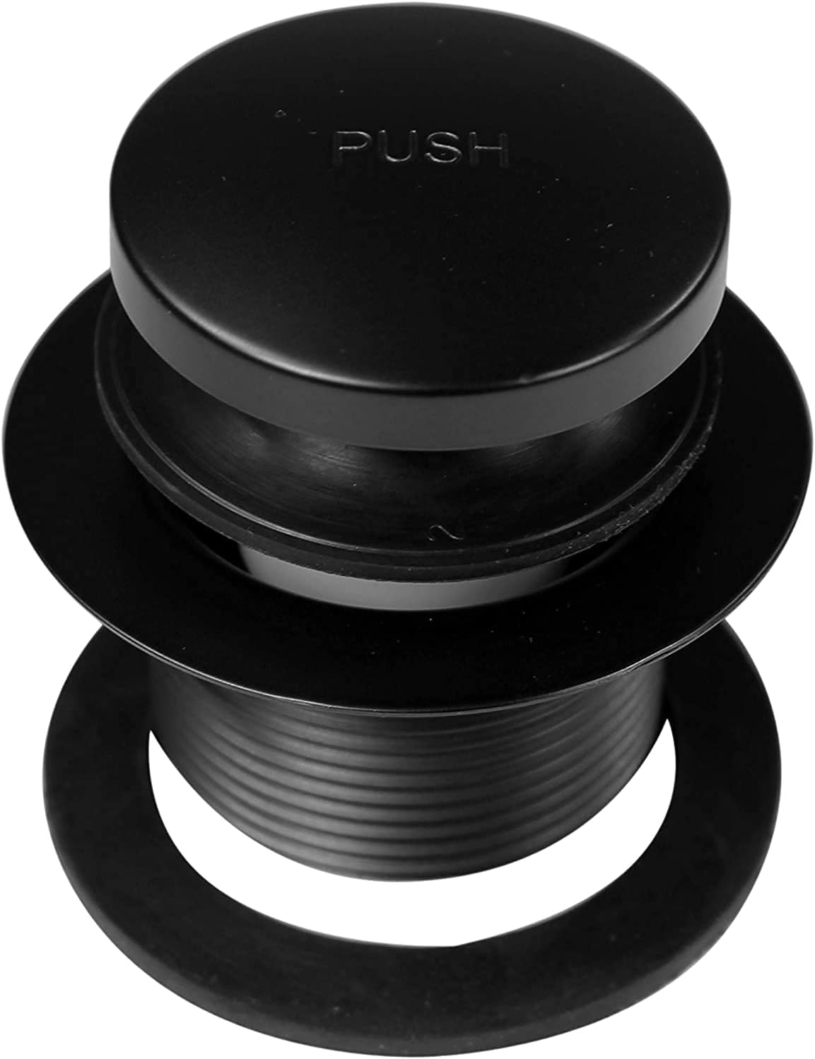 Westbrass R93-36-62 1-1/2' Coarse Thread Tip-Toe Bathtub Drain Plug Trim Set with One-Hole Overflow Faceplate, Matte Black (36-Pack)