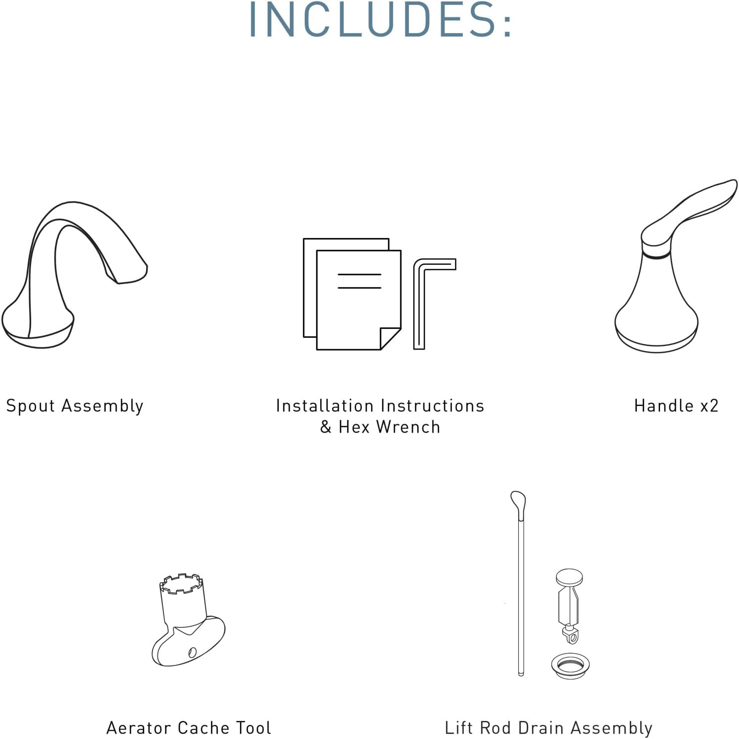 Moen Eva Chrome Transitional Two-Handle High-Arc Widespread Bathroom Faucet with Drain Assembly, Valve Required, T6420