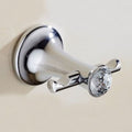 Chrome Plated Double Towel Bar Bathroom Accessories - Modern Wall-Mounted Towel Rack, Robe Hook, Soap Basket(Robe Hook)
