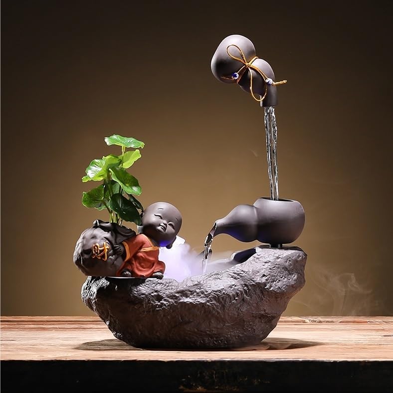 GUERNSEY Tabletop Fountain Tabletop Fountain Suspended Water Fountain Home Office Desktop Chinese Landscape Porch Fountain Crafts Indoor Fountain