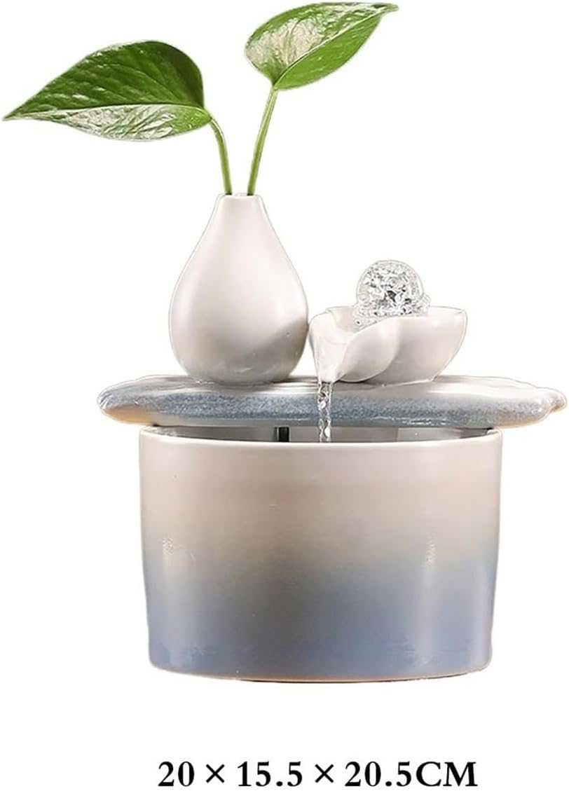 Tabletop Indoor Tabletop Fountain,Circulating Relaxation for Home Bedroom Office Decor(Green)