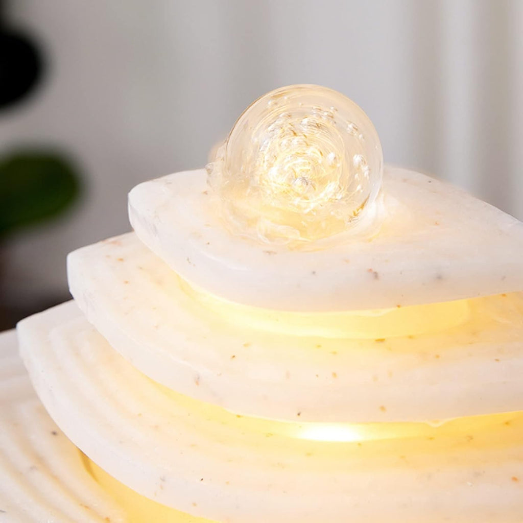 HIHELO Desktop Fountain Indoor Tabletop Fountain Rolling Ball Relax Desktop Fountain Feng Shui Waterfall Home Decor Desktop Centerpiece with LED Light Water Fountain Outdoor