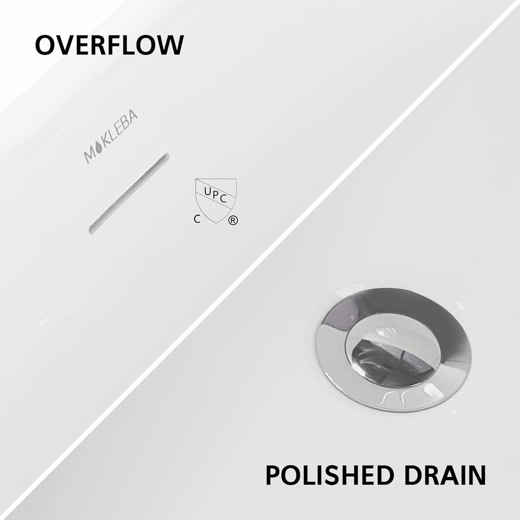 70' Acrylic Freestanding Bathtub, Double Ended Free Standing Tub, Soaking Tub with Integrated Slotted Overflow, Toe-Tap Chrome Drain, cUPC Certified, Glossy White