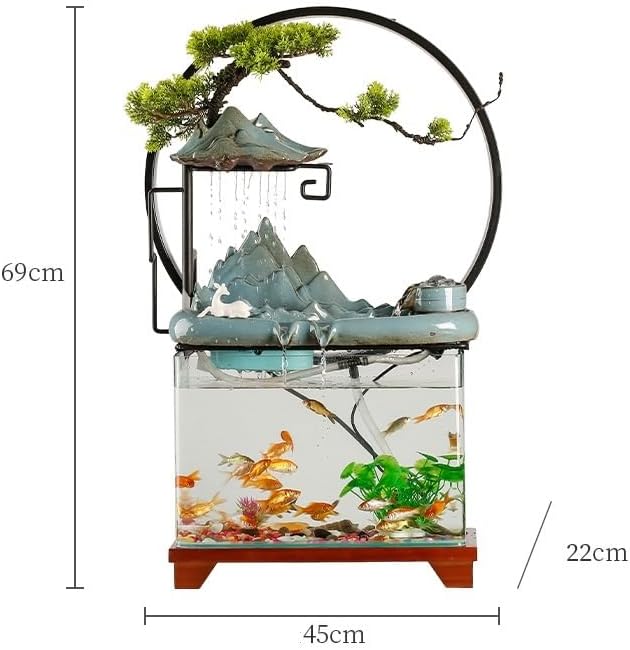 GUERNSEY Tabletop Fountain Tabletop Fountain Circulating Water Device Living Room Creative Decoration Office Small Fish Tank Desktop Landscape Indoor Fountain