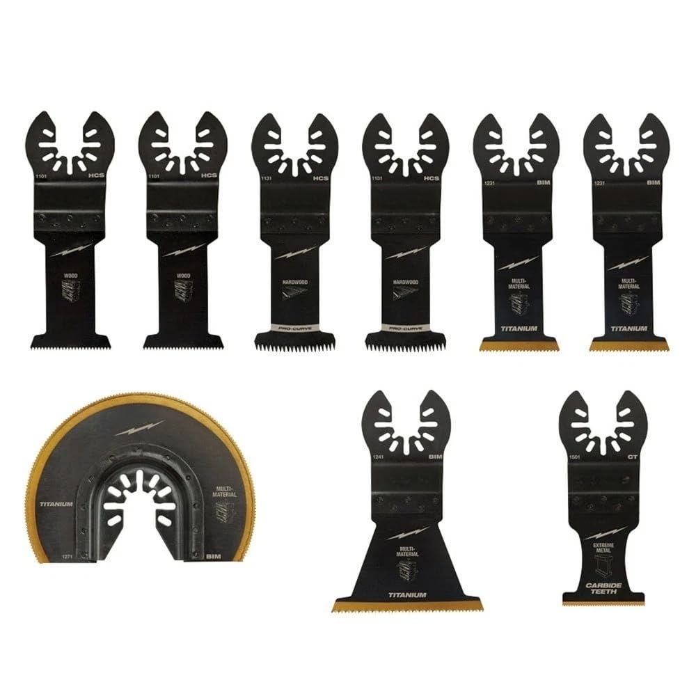 9PC 49-10-9113 for Milwaukee Open-LOK Multi-Tool Blade Kit w/Case