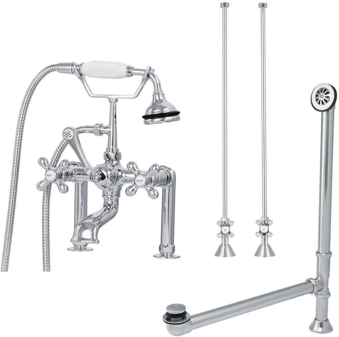 Vintage Tub & Bath Clawfoot Tub Rim Mount Faucet Set