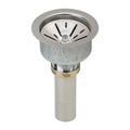 Elkay Deluxe 3-1/2' Drain with Satin Finish Type 304, Stainless Steel Body Strainer Basket Rubber Seal and Tailpiece,LK99S