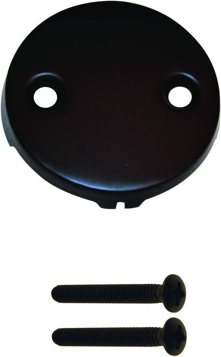 Westbrass 597144-12-12 14' Black Poly Tubular Bath Waste & Overflow Assembly with 2-Hole Faceplate and Pull to Open Drain Plug, 12-Pack, Oil Rubbed Bronze, 12 Count