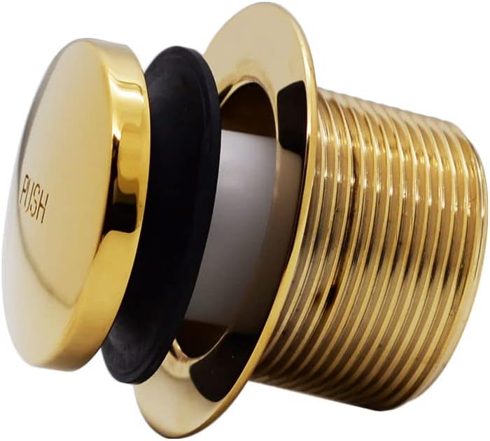 Westbrass 593144-12-01 14' Black Poly Tubular Bathtub Waste & Overflow Assembly with Tip-Toe Drain Plug and 2-Hole Faceplate, Polished Brass (12-Pack)