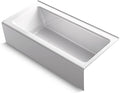 KOHLER 848-0 Bellwether 66' x 32' Cast Iron Alcove Bath with Integral Apron, Safeguard Slip-Resistant Surface, Right-Hand Drain, White
