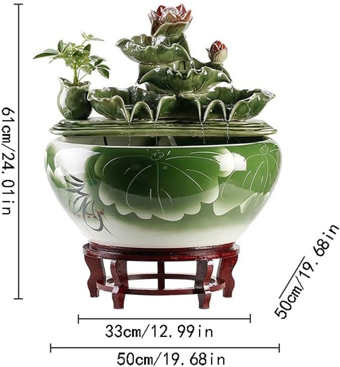 GUERNSEY Tabletop Fountain Circulating Water Ceramic Fish Tank Ornaments Home Living Room Decoration Desktop Fountain Desk Fountain Ornaments Indoor Waterfall Feature Indoor Fountain