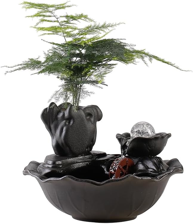 GUERNSEY Tabletop Fountain Tabletop Fountain Flowing Water to Make Money Ornaments Circulating Water Office Living Room Decoration Desktop Fountain Indoor Fountain(A)