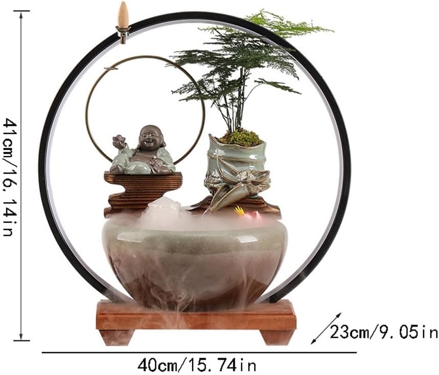 GUERNSEY Tabletop Fountain Ceramic Water Ornaments Store Opening Front Desk Decoration Ornaments Living Room Desktop Fountain Ornaments Indoor Fountain
