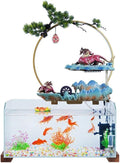 GUERNSEY Tabletop Fountain Water Circulation Office Desk Decorations Glass Fish Tank Desktop Decorations Indoor Desktop Fountain Decorations Indoor Waterfall Feature Indoor Fountain
