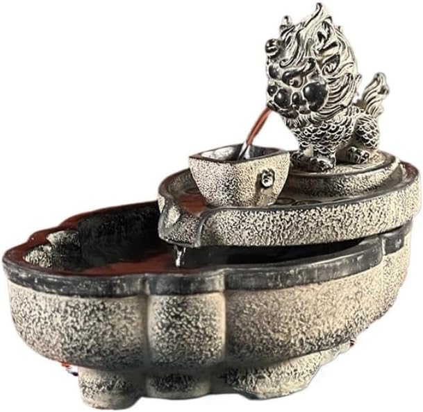 GUERNSEY Tabletop Fountain Desktop Fortune-attracting Flowing Water Ornaments Indoor Desktop Fountain Suitable for Home and Office Decoration Indoor Fountain