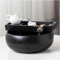 HIHELO Desktop Fountain Tabletop Fountain Ceramic Flowing Water Ornament Circulating Water Home Indoor Fountain Office Desktop Decoration Water Fountain Outdoor (Color : Without Nebulizer)