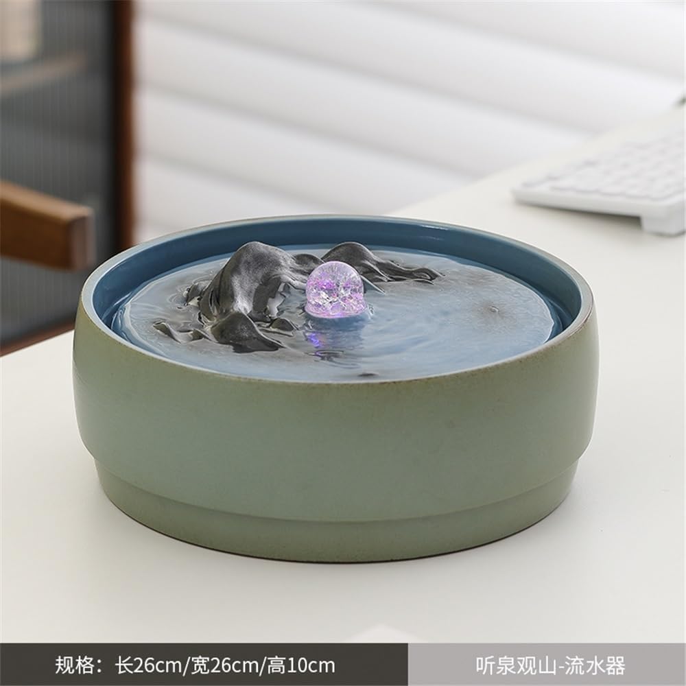 GRFIT Indoor Fountain Tabletop Relaxation Fountain with Running Water Decoration Table Fountain