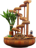 GRFIT Indoor Fountain Tabletop Relaxation Fountain with Flowing Water Wheel Decoration Table Fountain
