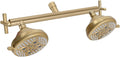 Double Shower Head with Manifold Shut-Off Valve,4 Function 2 Shower Sprayers For Couples Shower,High Pressure Dual Shower Heads Combo Set,Brushed Gold,AG1MG