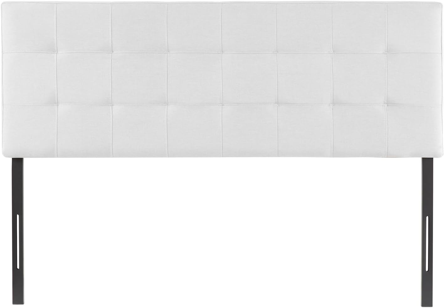 Naomi Home Jessenia Square Tufted Upholstered Headboard for Full & Queen – Fabric Padded Panel, 12 Adjustable Heights, Dual Mount for Wall or Bed Frame