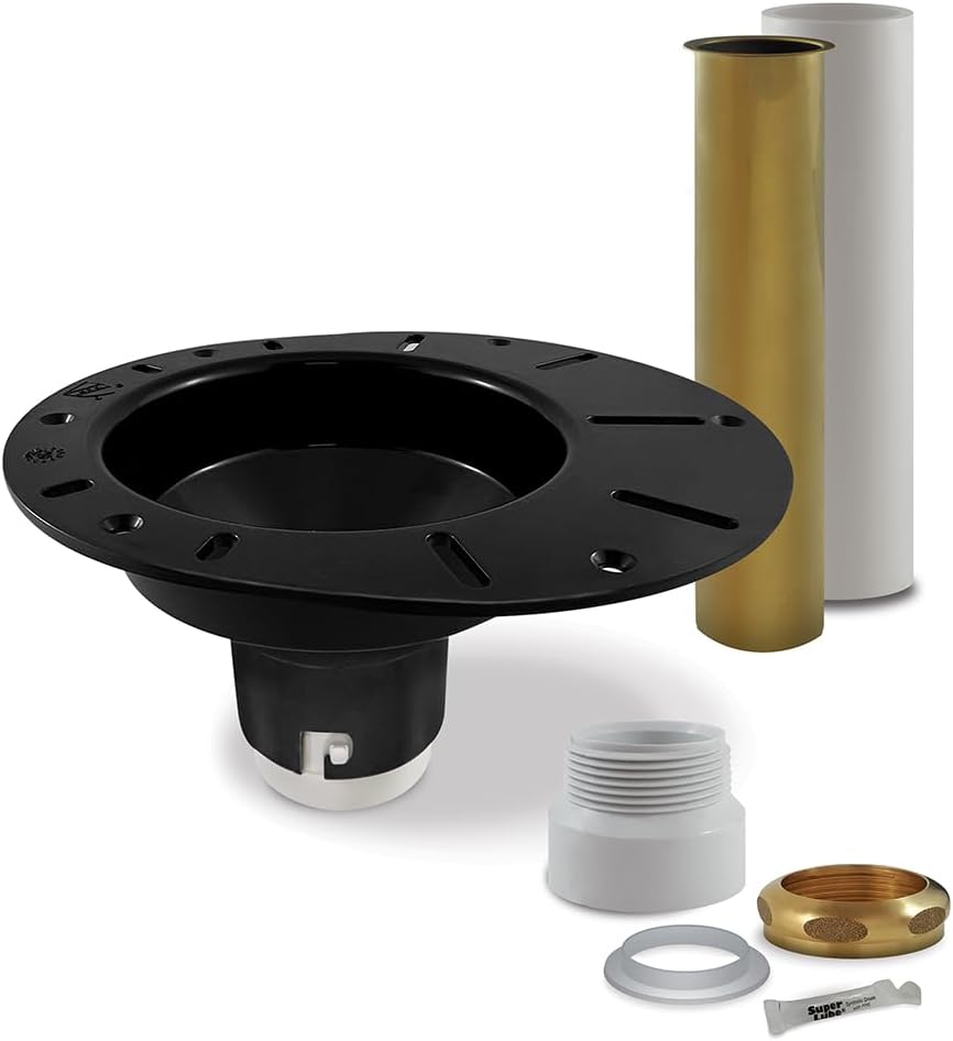 Freestanding Tub Drain Kit, Bathtub Drain Rough-in Kit with PVC Adapter and Brass Tailpipe, Compatible with Floor-Mounted Freestanding Bathtubs