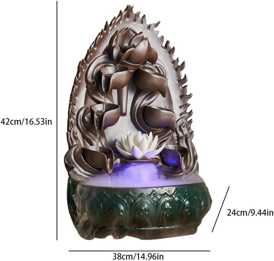 GUERNSEY Tabletop Fountain Chinese Style Atomizer Humidifier Home Living Room Desktop Fountain Landscape Circulating Water Indoor Fountain