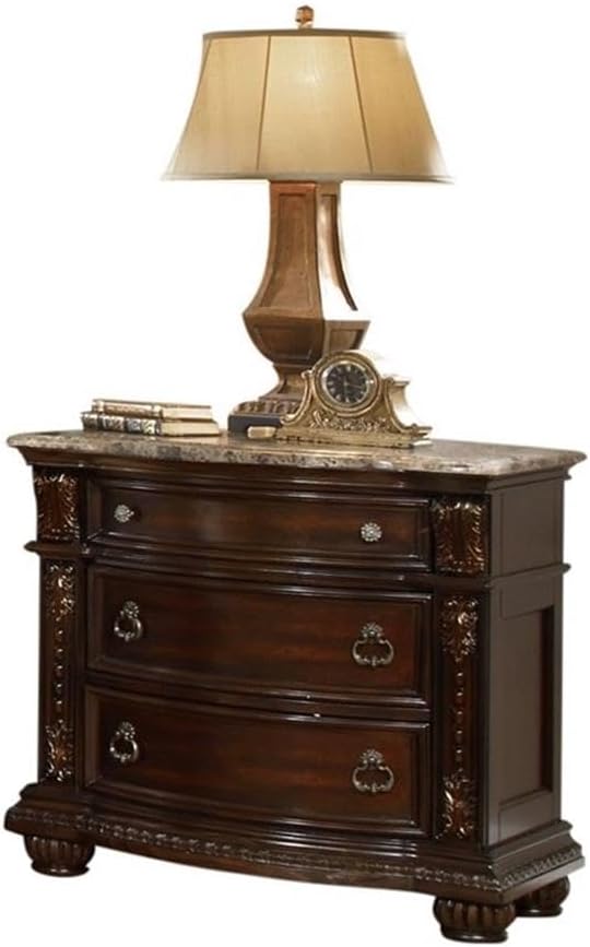 Roma Traditional Style Queen 4 Pc Bedroom Set Made with Wood in Dark Walnut