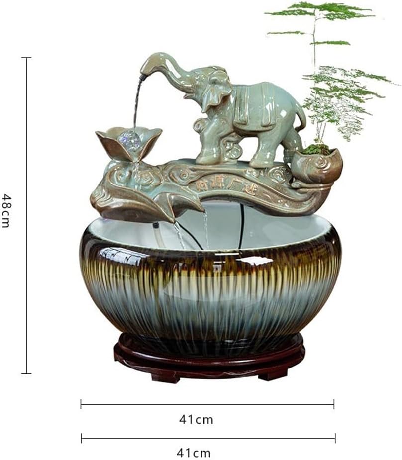 Tabletop Ceramic Fish Tank Tabletop Fountain for Indoor and Home Decoration Table Desk Office Patio Decor