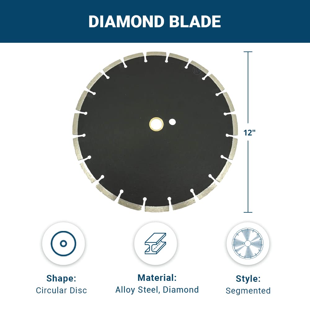 Benchmark Abrasives 12 Inch Hot Pressed Sintered Turbo Diamond Blade for Angle Grinder with Steel Core for Cutting Brick Ceramic Tile Granite Marble - 12' Circular Saw (12', Premium Segmented)